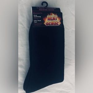 Women’s pair socks Long Thermal Brush Heat  Sense black. One size